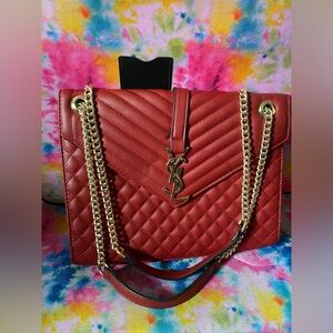 YSL LouLou Red Shoulder Bag